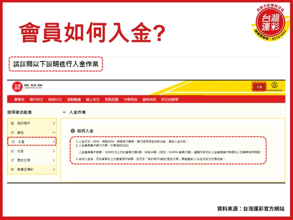 運彩會員出金 運彩會員怎麼出金 運彩會員入金 運彩出金失敗