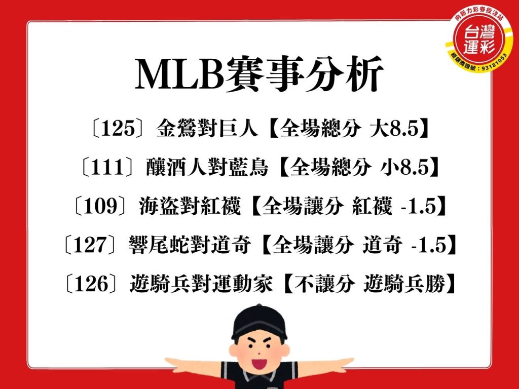 MLB運彩分析 釀酒人對藍鳥 免費運彩分析