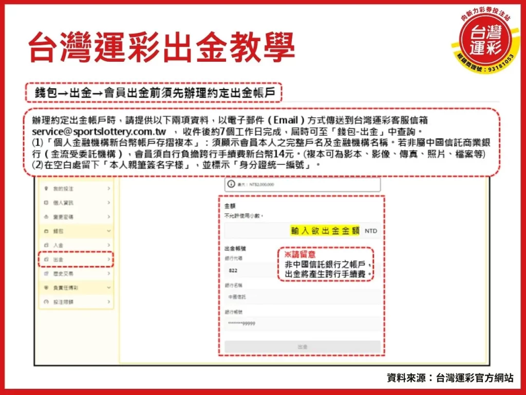 運彩會員出金教學 運彩出金要多久 台灣運彩出金入金 運彩怎麼領錢出來 台灣運彩出金