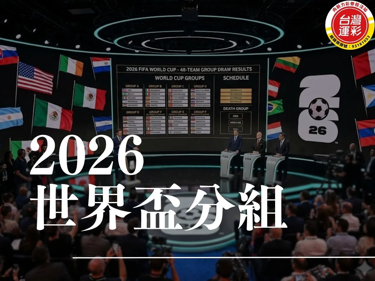 世界盃分組 世界盃抽籤 世界盃小組賽 2026世界盃賽程 2026世界盃48隊名單 線上運彩投注 向新力運彩
