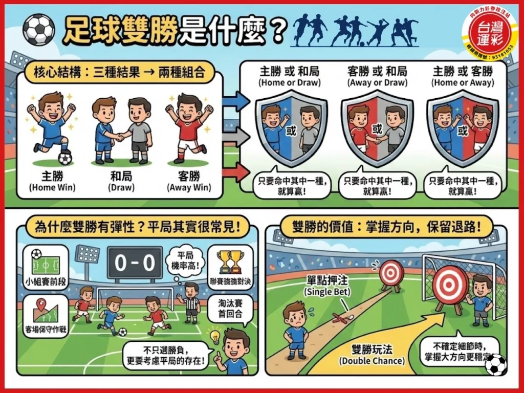 足球雙勝 雙勝玩法 足球運彩雙勝 半場雙勝 運彩雙勝怎麼玩