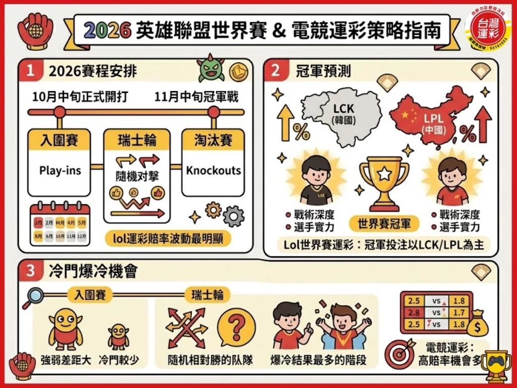 2026英雄聯盟賽程 lol運彩 英雄聯盟運彩 lol世界賽運彩 lol運彩賠率